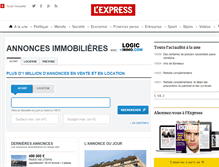 Tablet Screenshot of immobilier.lexpress.fr